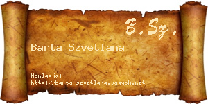 Barta Szvetlana névjegykártya